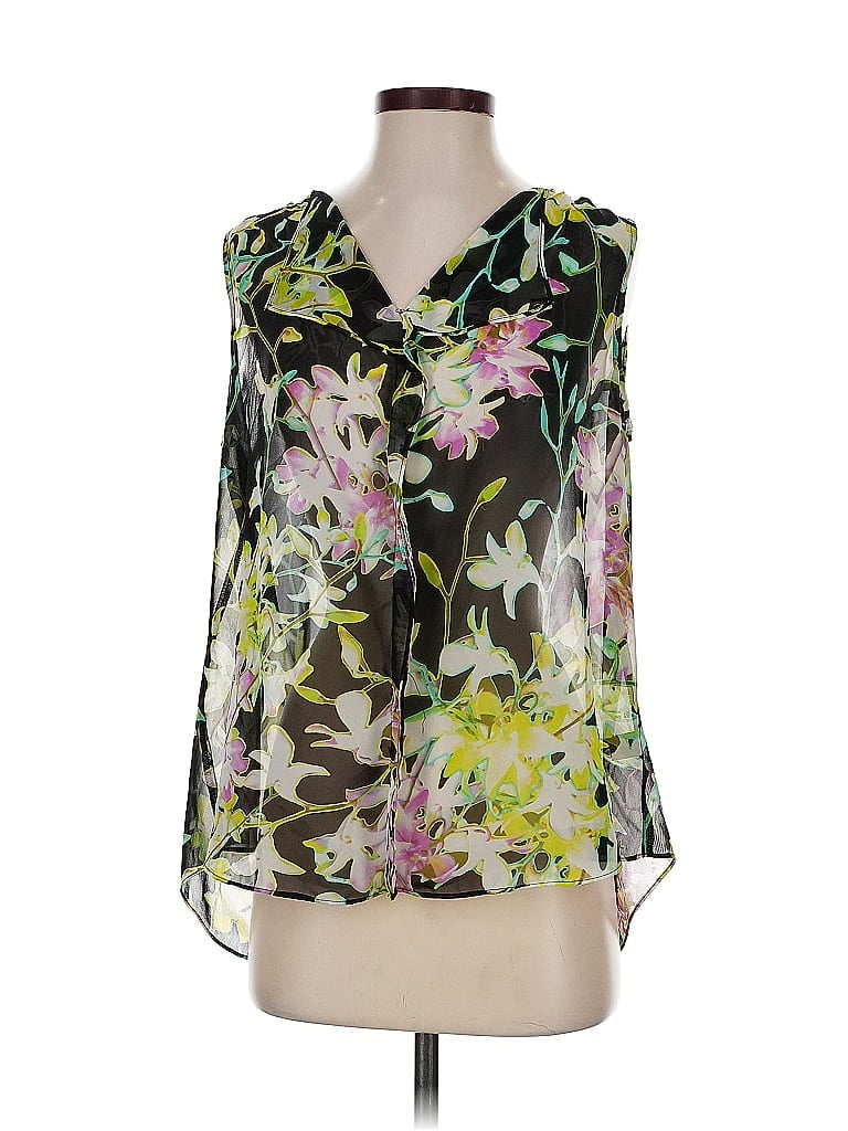 Pre-owned Jlo By Jennifer Lopez Tank Top Green Plunge Neckline Tops