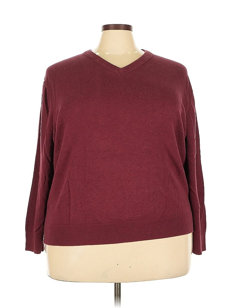Pre-owned Assorted Brands Pullover Sweater In Burgundy