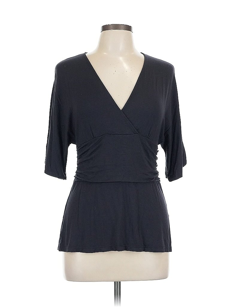 Pre-owned Ann Taylor 3/4 Sleeve Top Gray V Neck Tops