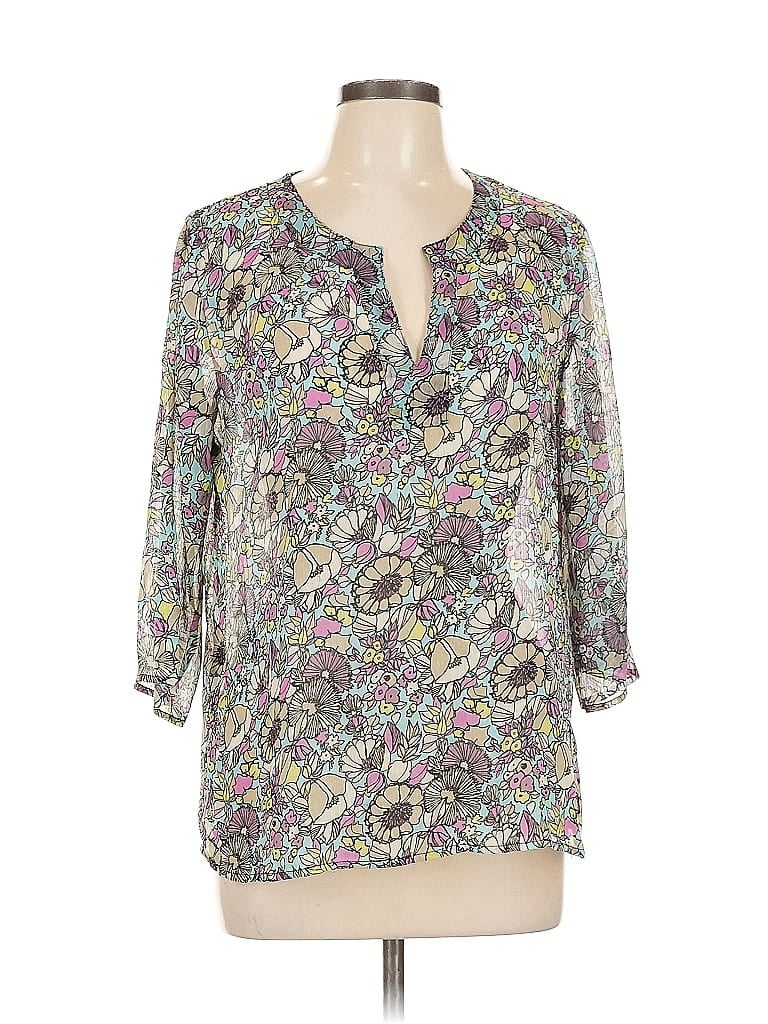 Pre-owned By Jj 3/4 Sleeve Blouse In Blue