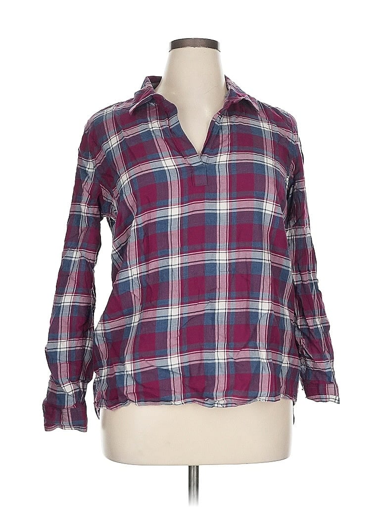 Pre-owned G.h. Bass & Co. Long Sleeve Button Down Shirt In Burgundy