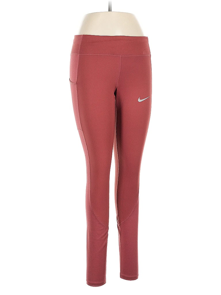 Pre-owned Nike Active Pants In Burgundy