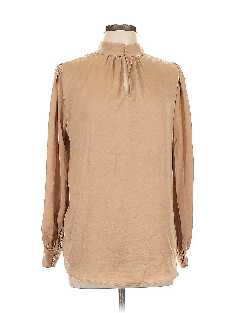 Pre-owned Vince Camuto Long Sleeve Blouse In Brown