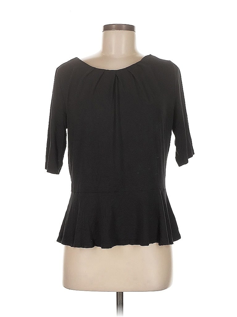 Click to view more detailed imagery on our partner's website Pre-owned Liz Claiborne Short Sleeve Top Black Sweetheart Neckline Tops