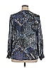 DressBarn 100% Polyester Paisley Blue Long Sleeve Blouse Size XL - photo 2
