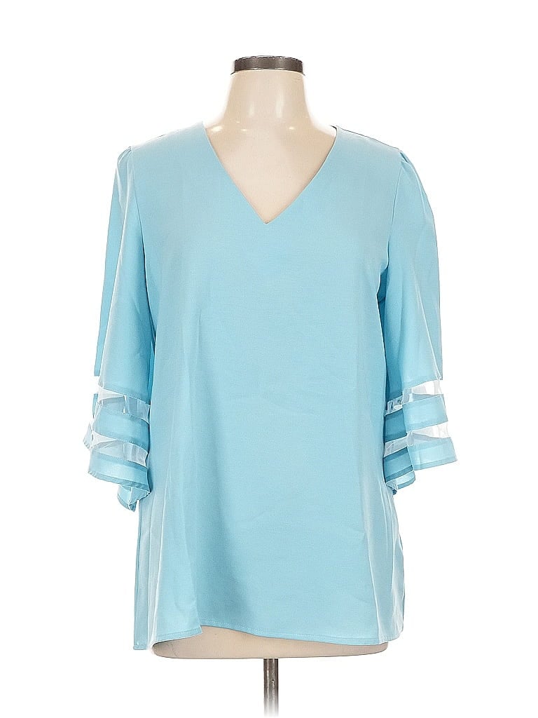 Click to view more detailed imagery on our partner's website Pre-owned Unbranded 3/4 Sleeve Blouse In Blue