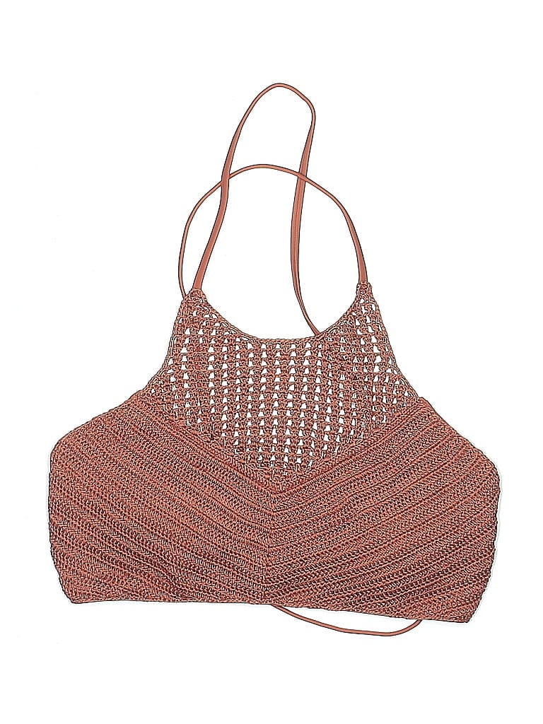 Click to view more detailed imagery on our partner's website Pre-owned So Swimsuit Top Brown Tweed Pattern Swimwear
