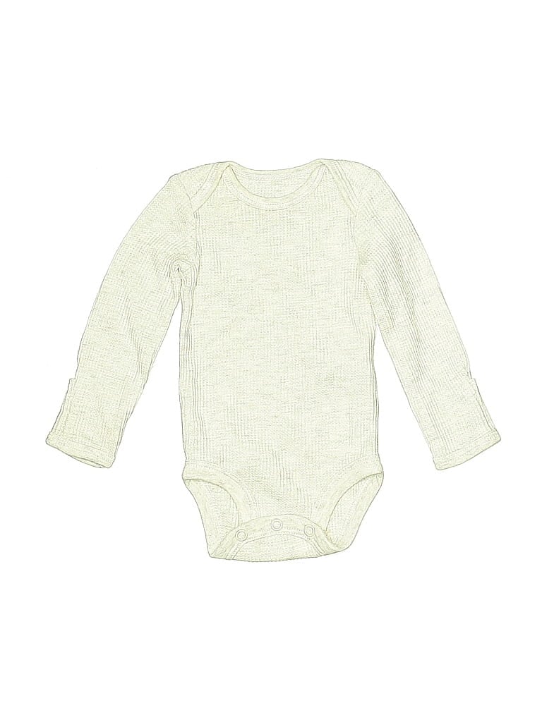 Pre-owned Carter's Babies' Long Sleeve Onesie In White