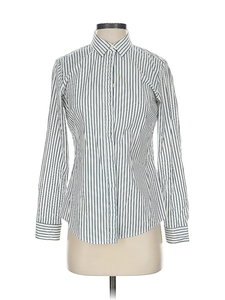 Pre-owned Banana Republic Factory Store Long Sleeve Button Down Shirt In White