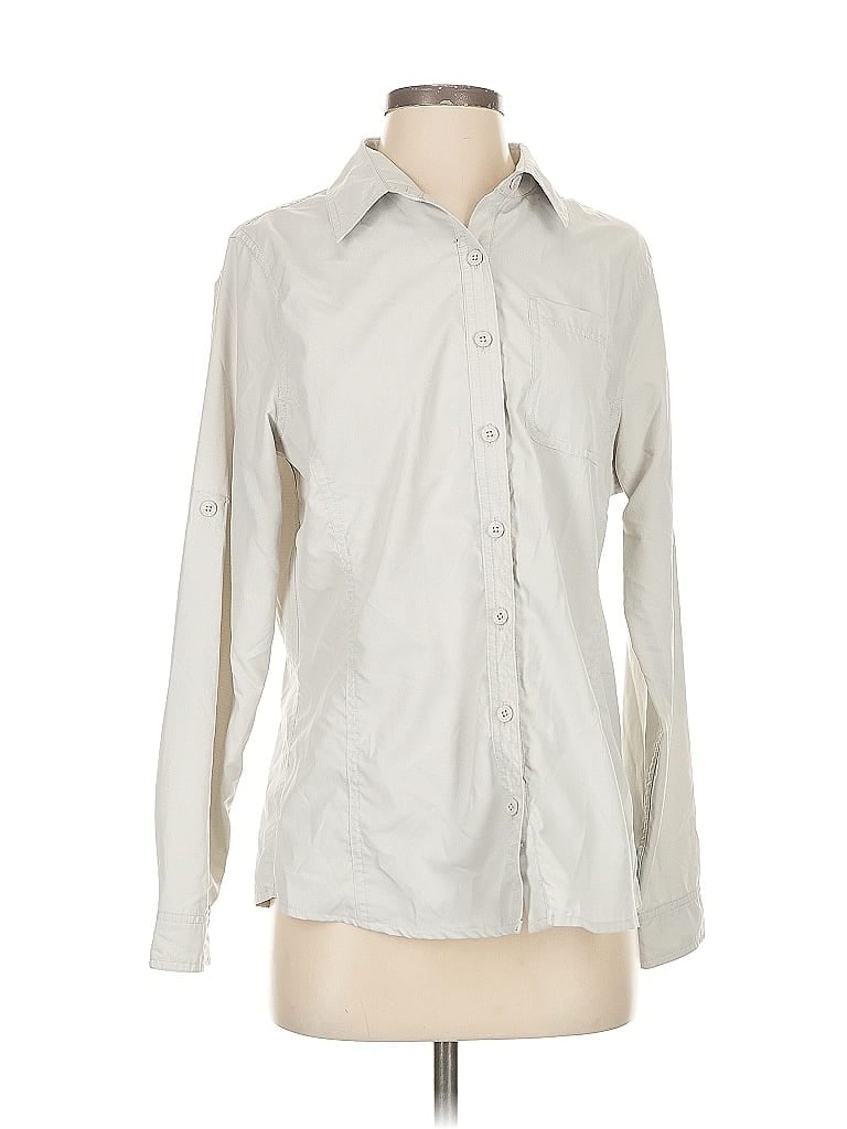 Pre-owned L.l.bean Long Sleeve Blouse In Gray