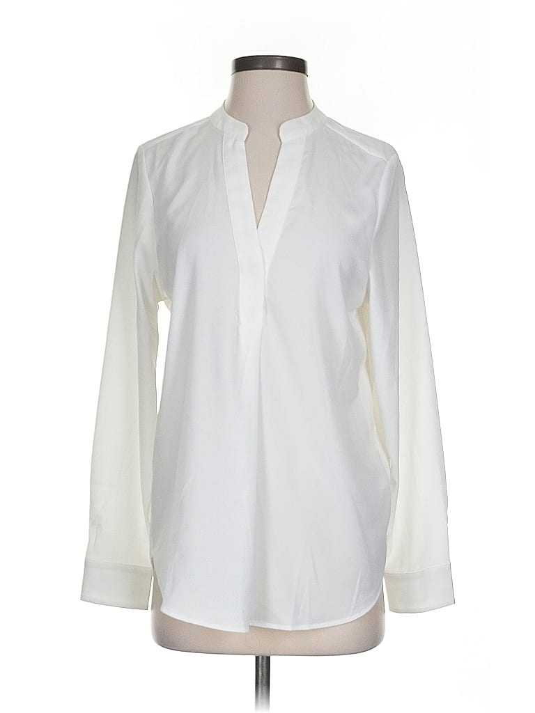 Pre-owned H&m Long Sleeve Blouse In White