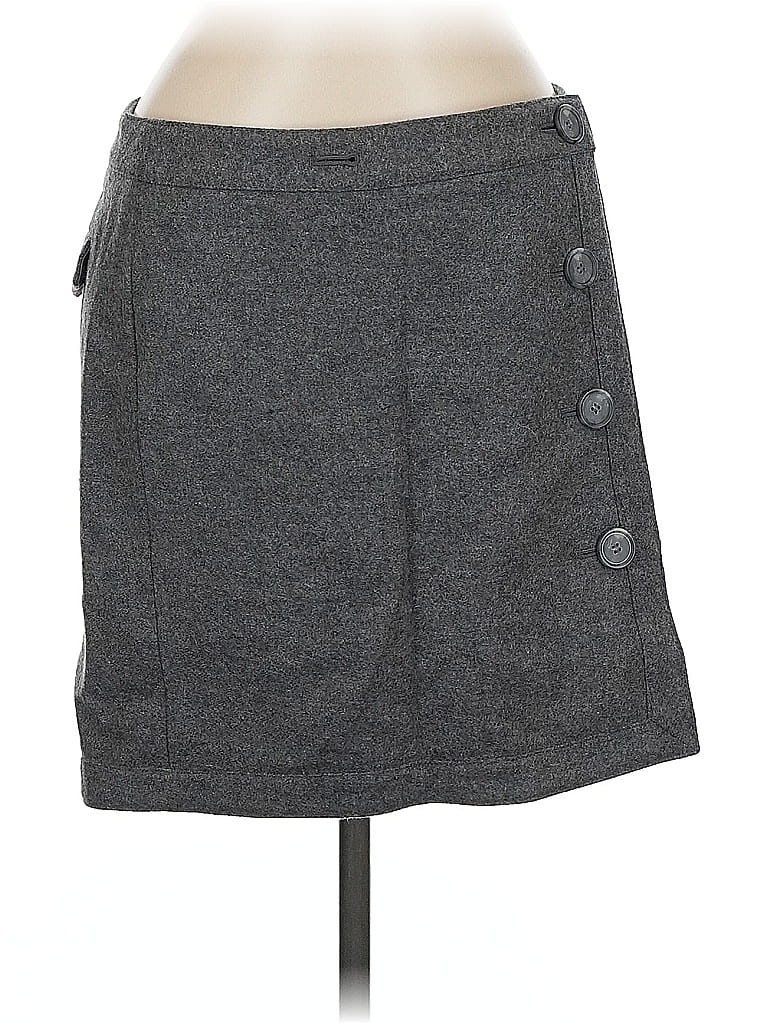 Pre-owned Ann Taylor Loft Wool Skirt In Gray