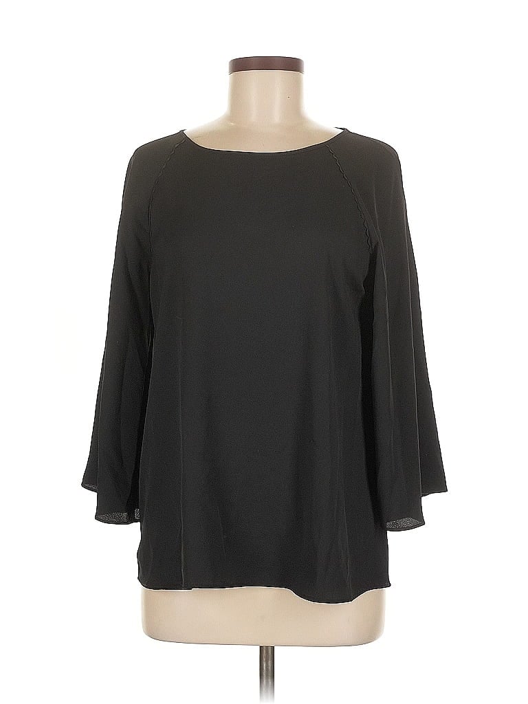 Pre-owned Ann Taylor 3/4 Sleeve Top Black Boatneck Tops