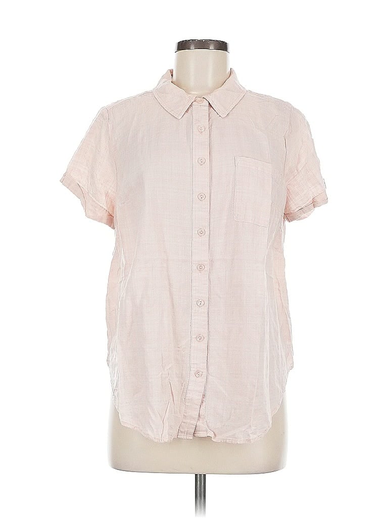 Pre-owned Torrid Short Sleeve Button Down Shirt In Pink