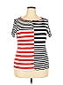 Chaps 100% Cotton Stripes Red Short Sleeve T-Shirt Size 2X - photo 1