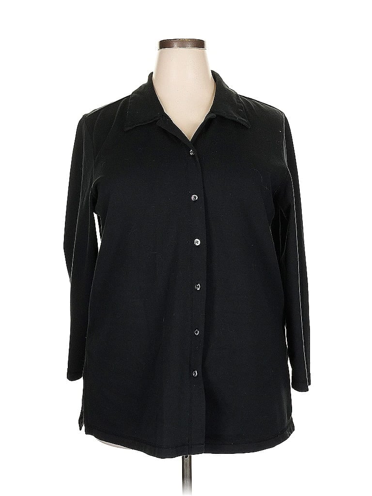Pre-owned White Stag 3/4 Sleeve Blouse In Black