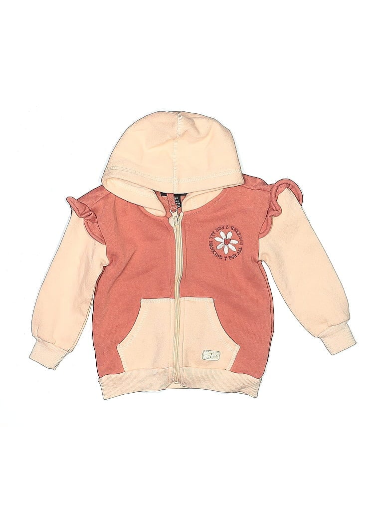 Pre-owned 7 For All Mankind Kids' Zip Up Hoodie In Brown