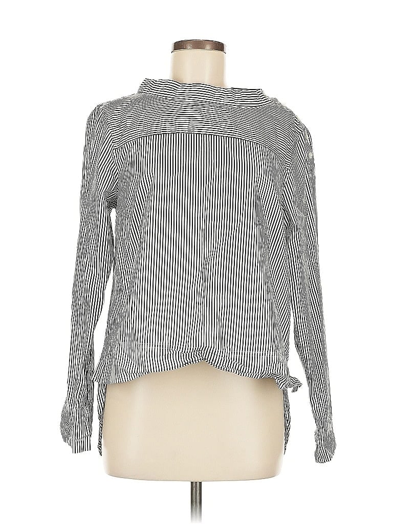Pre-owned J.crew Factory Store Long Sleeve Blouse In Gray