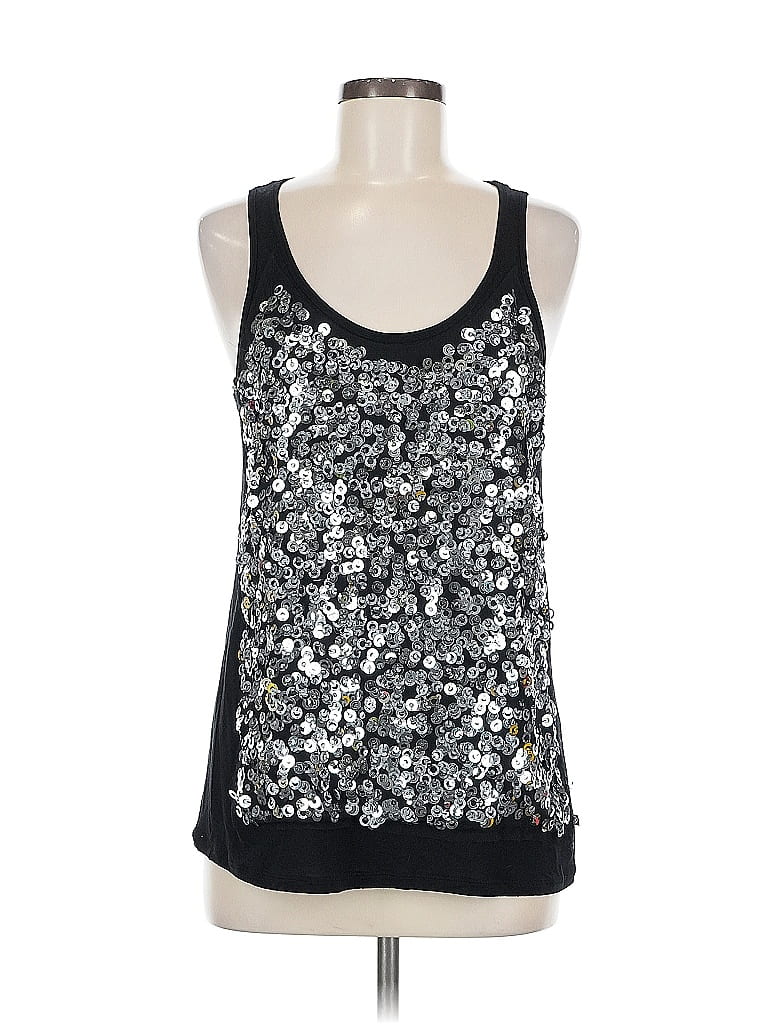 Pre-owned Michael Michael Kors Sleeveless Top Silver Scoop Neck Tops