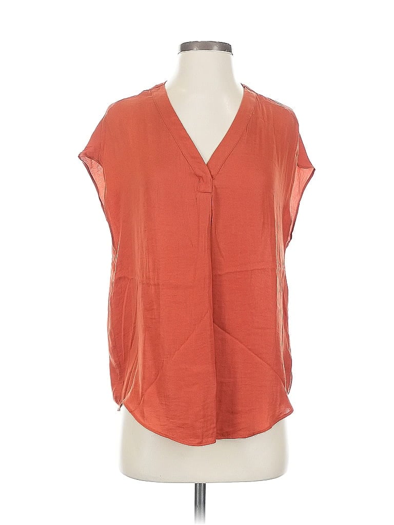 Pre-owned Maison D' Amelie Short Sleeve Blouse In Orange