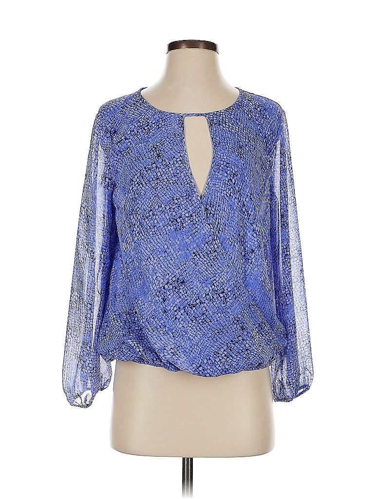 Pre-owned Vince Camuto Long Sleeve Blouse In Blue