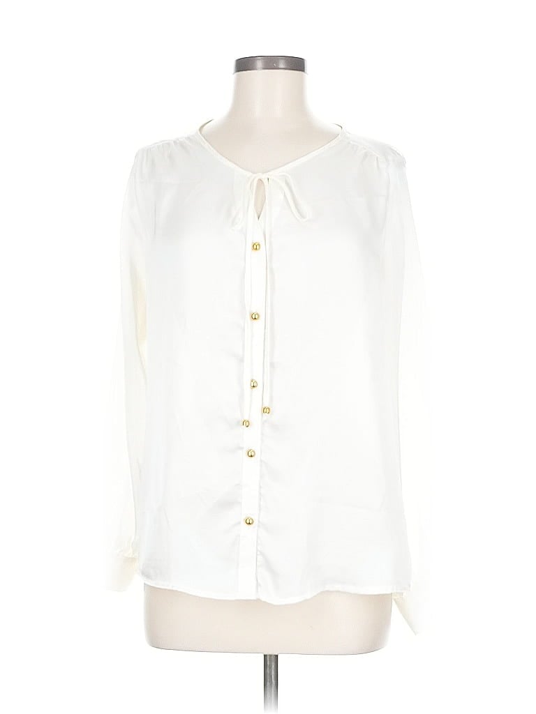 NOTATIONS Pre-owned Long Sleeve Blouse In White