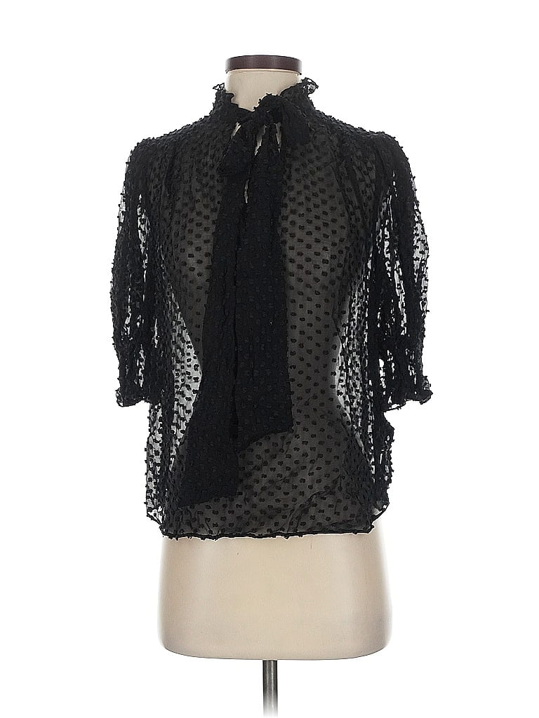 Pre-owned 7 For All Mankind 3/4 Sleeve Blouse In Black