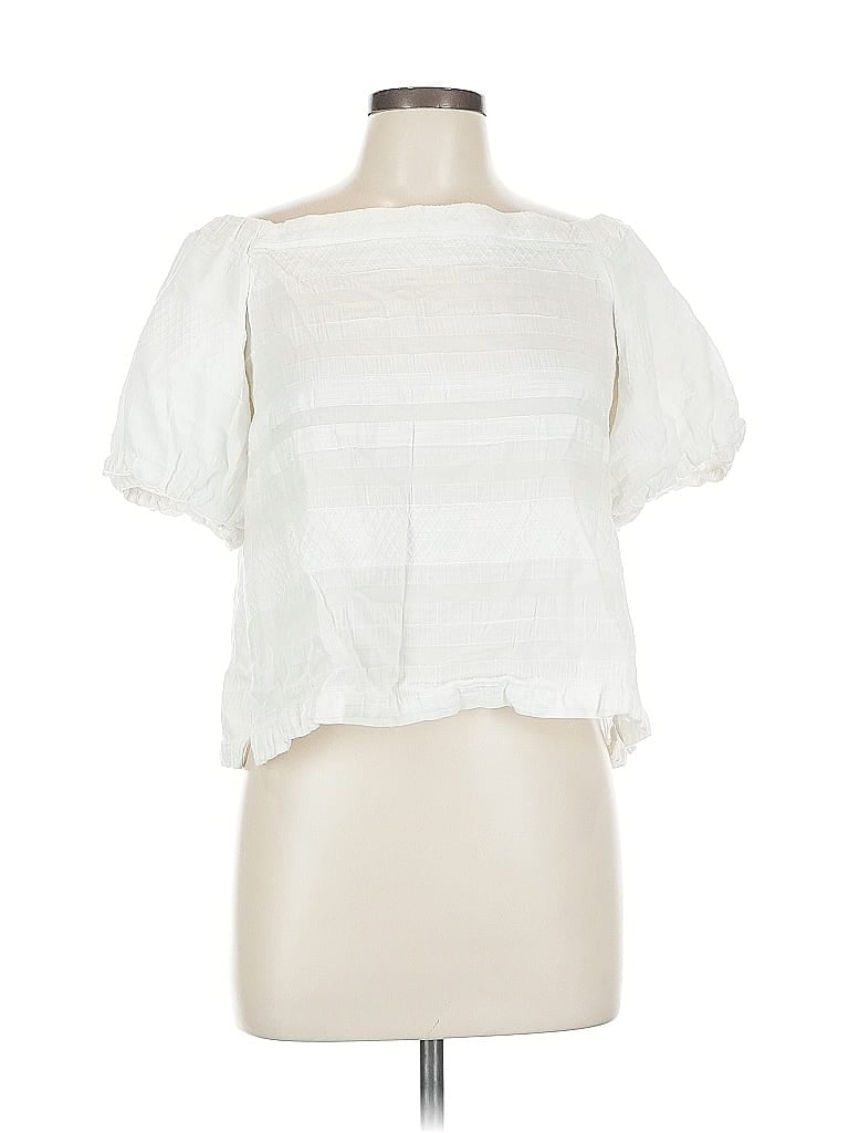 WAVERLY GREY Pre-owned Short Sleeve Blouse In White