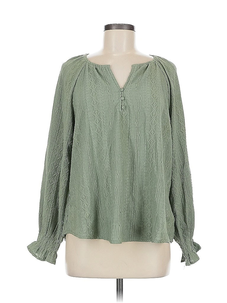 Click to view more detailed imagery on our partner's website Pre-owned Frye Long Sleeve Blouse In Green