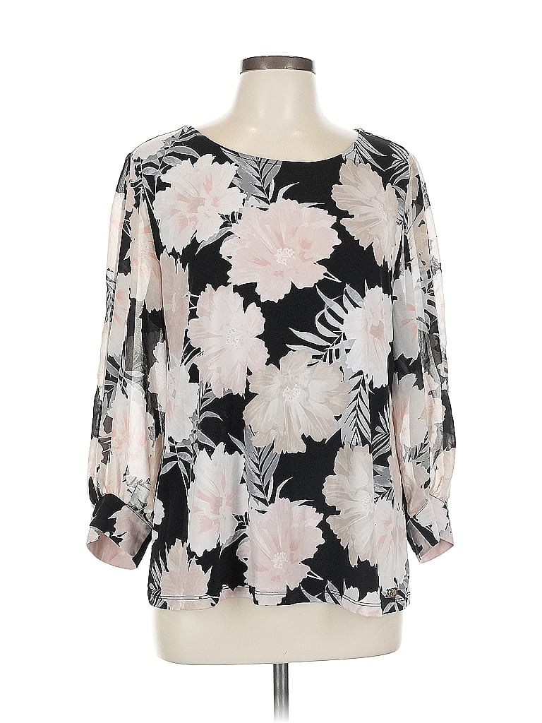 Pre-owned Calvin Klein 3/4 Sleeve Blouse In Pink