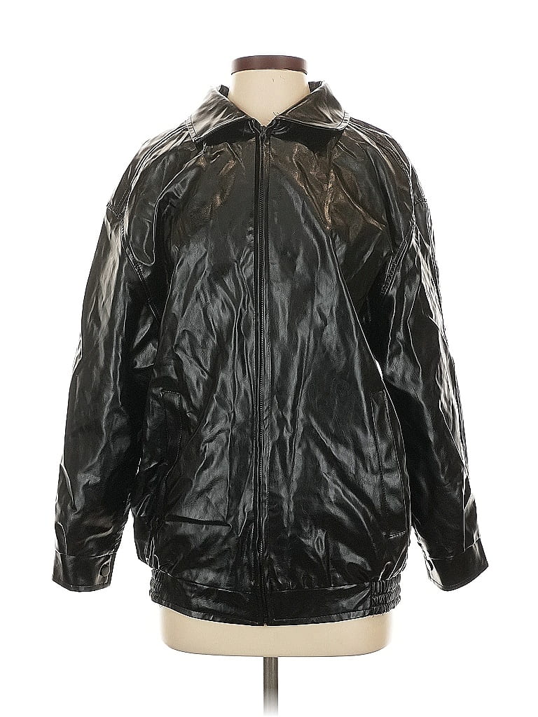 Pre-owned Unbranded Faux Leather Jacket In Black