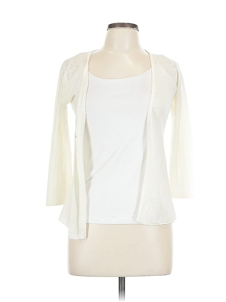 Pre-owned Assorted Brands Cardigan Sweater In White