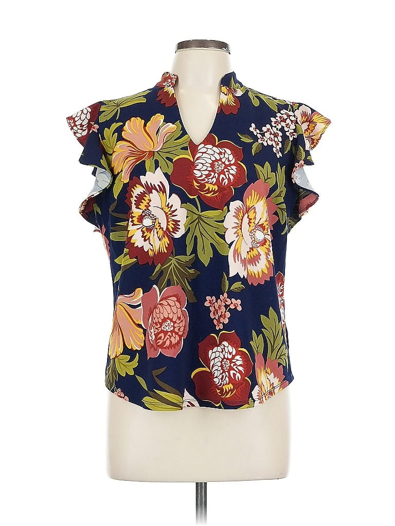 Pre-owned 7th Avenue Design Studio New York & Company Sleeveless Blouse In Blue