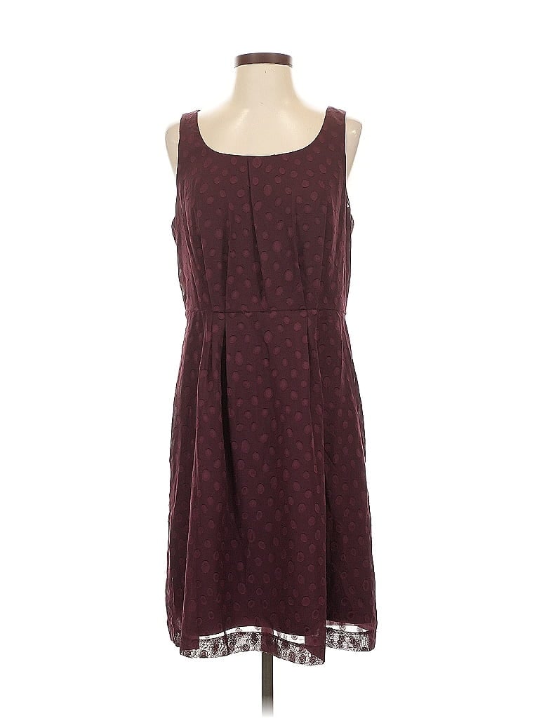 Pre-owned Ann Taylor Loft Outlet Casual Dress In Burgundy