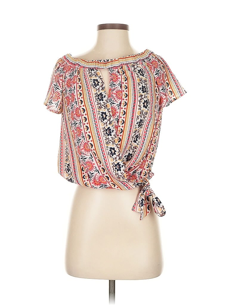 Pre-owned Monteau Short Sleeve Blouse In Pink