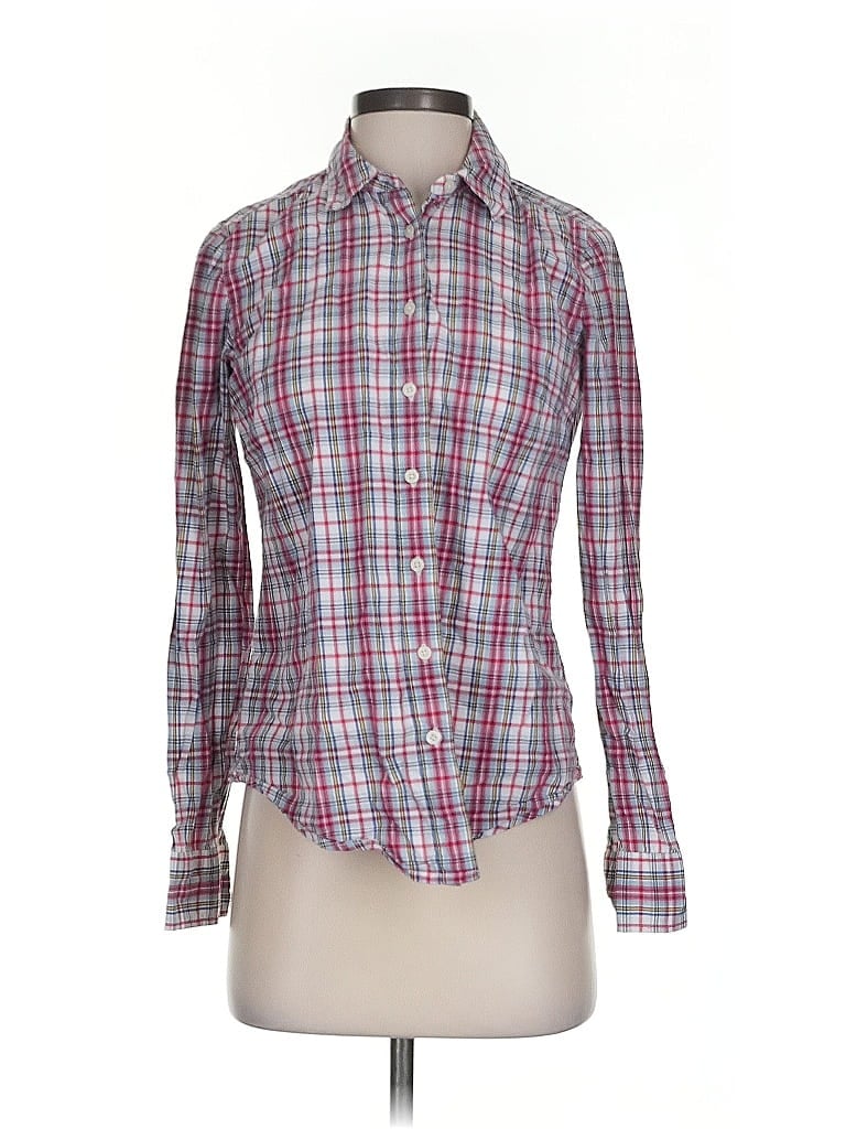 Pre-owned Tommy Hilfiger Long Sleeve Button Down Shirt In Burgundy