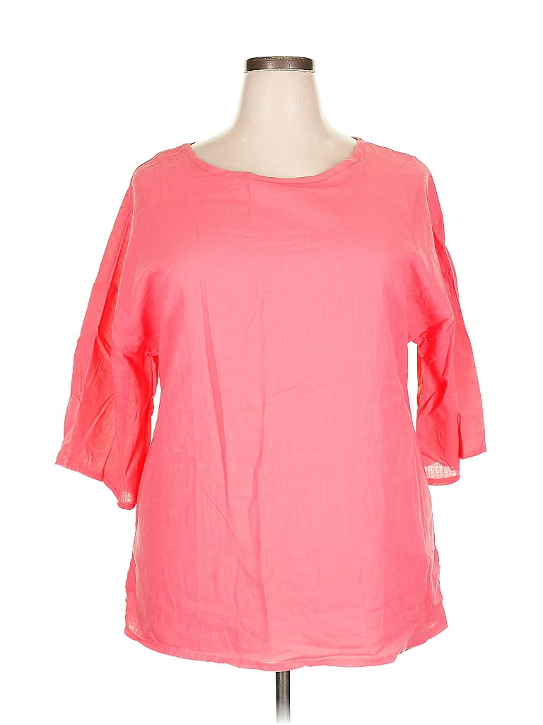 Pre-owned Unbranded 3/4 Sleeve Blouse In Pink