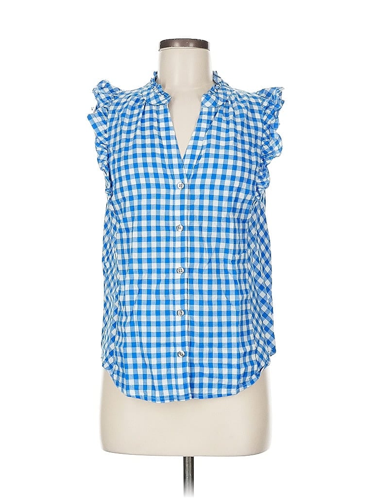 Click to view more detailed imagery on our partner's website Pre-owned Draper James Sleeveless Button Down Shirt In Blue