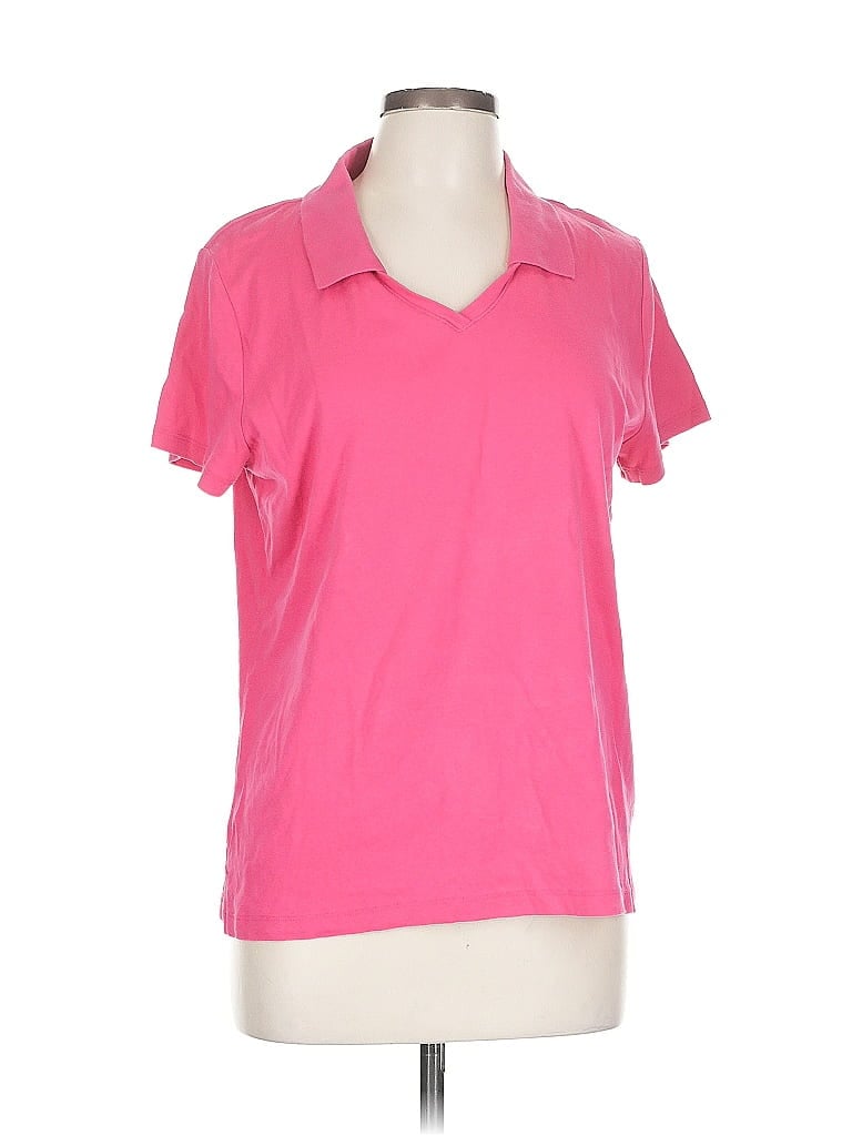 Pre-owned Calvin Klein Short Sleeve Polo Shirt In Pink