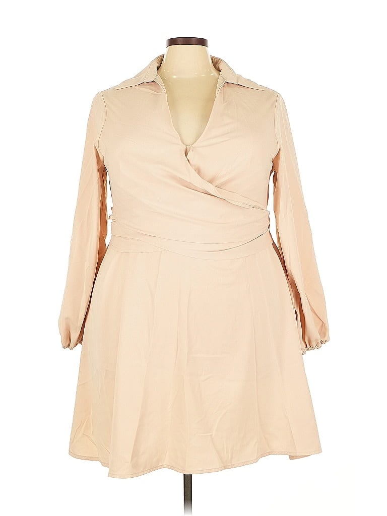 Pre-owned Shein Curve Casual Dress In Brown