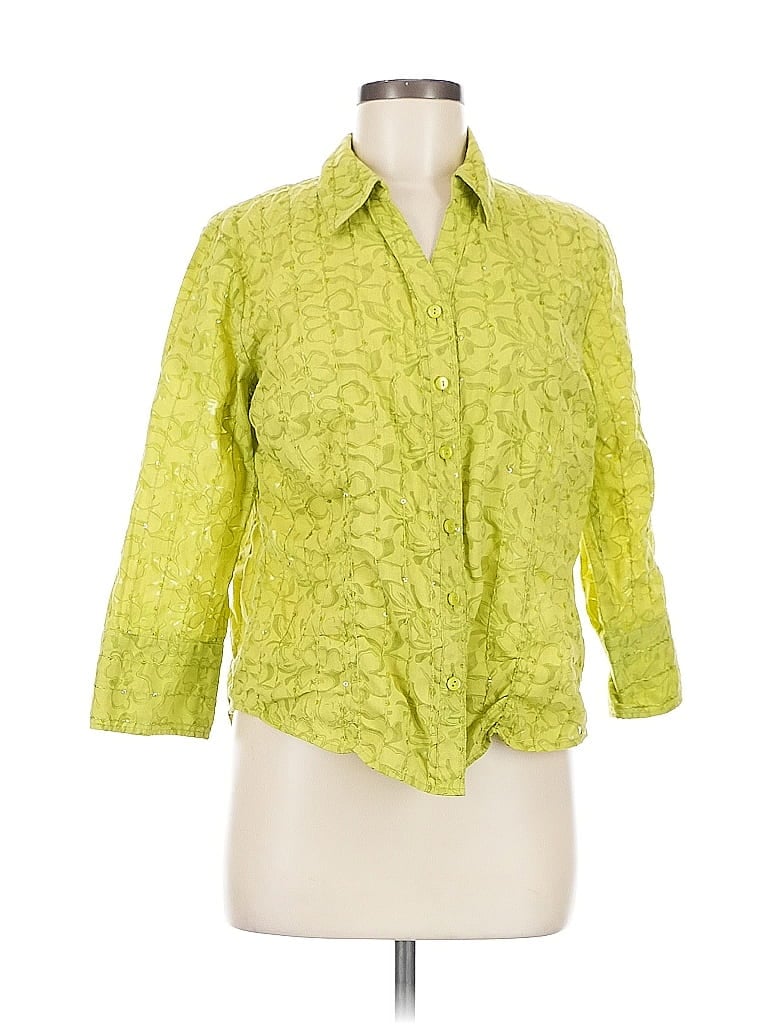 Click to view more detailed imagery on our partner's website Pre-owned Jm Collection 3/4 Sleeve Blouse In Green