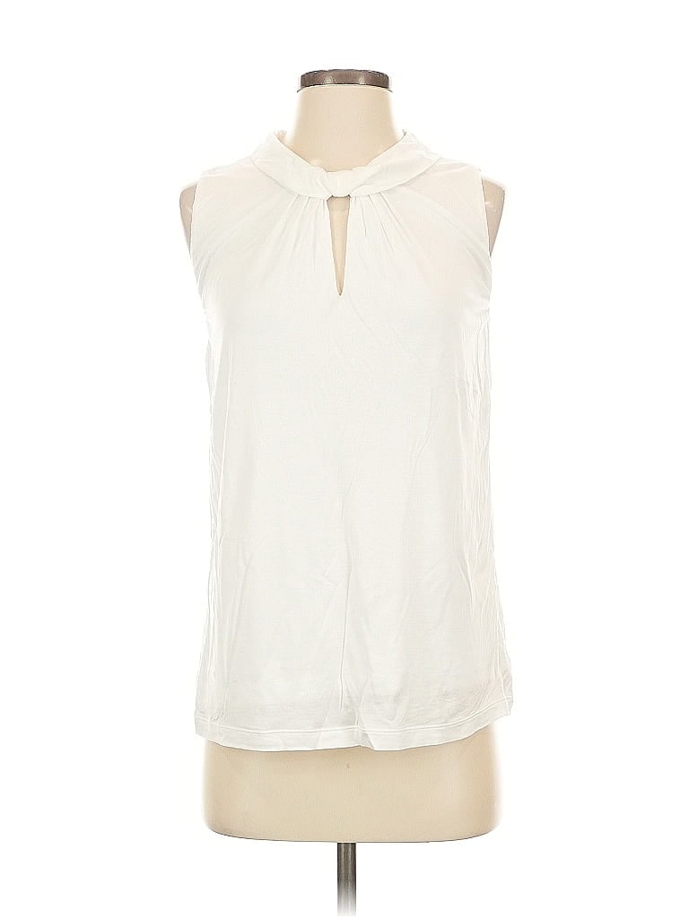 Pre-owned Cabi Sleeveless Blouse In White