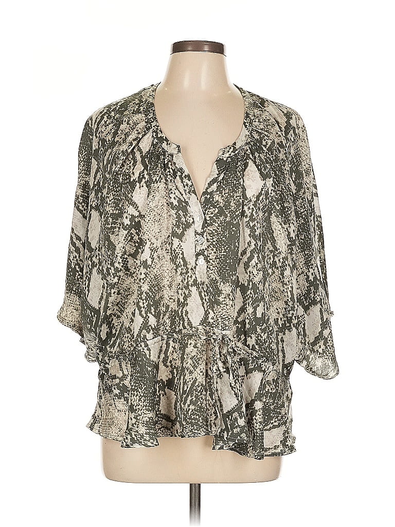 Pre-owned Willi Smith 3/4 Sleeve Blouse In Silver