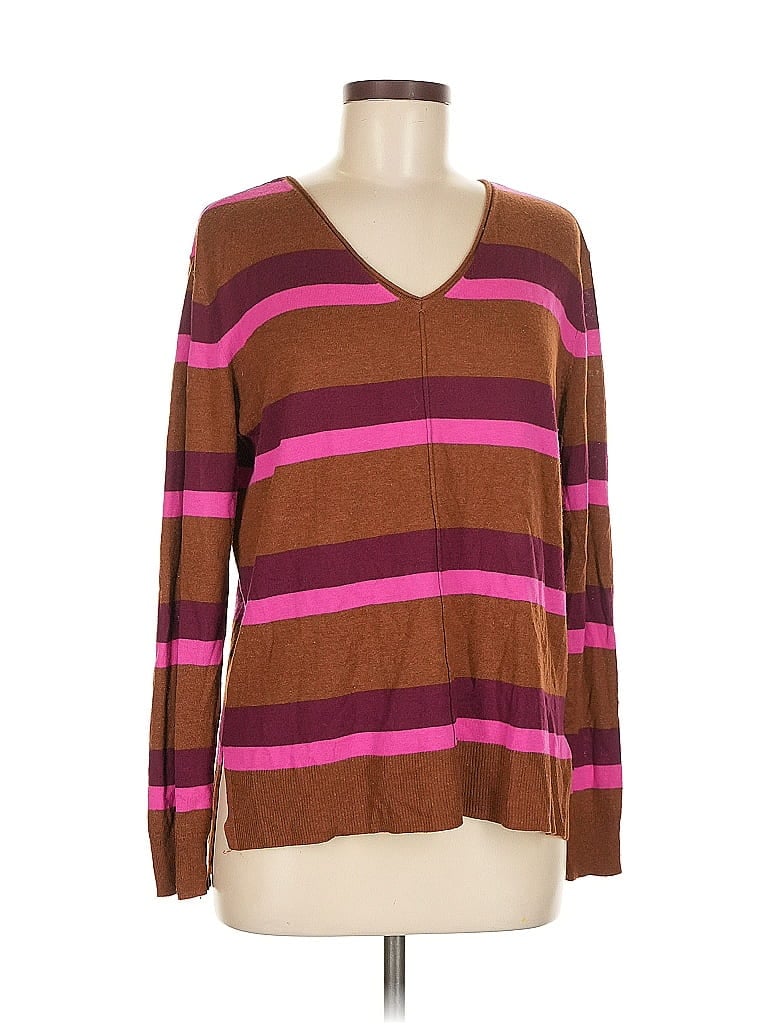 Pre-owned Apt. 9 Long Sleeve Top Brown V Neck Tops
