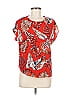 12th Tribe 100% Polyester Red Short Sleeve Blouse Size M - photo 1