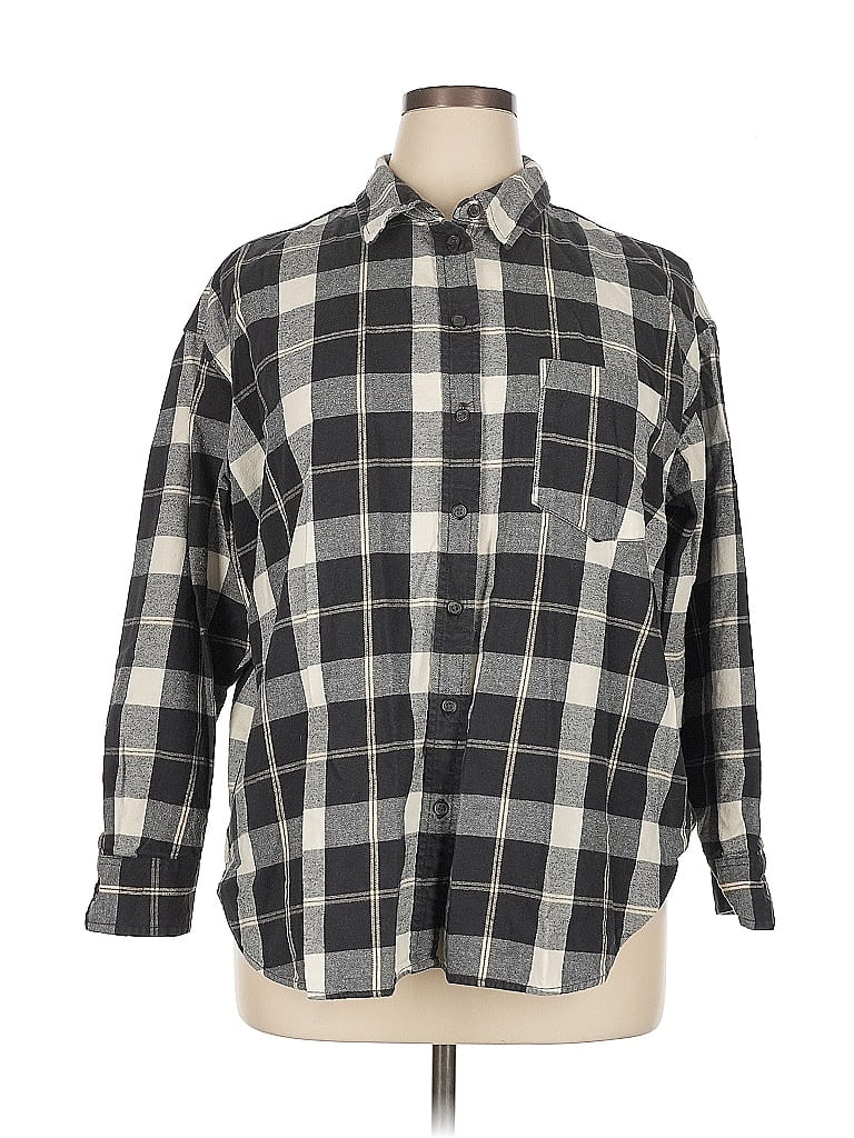 Pre-owned Universal Thread Long Sleeve Button Down Shirt In Gray