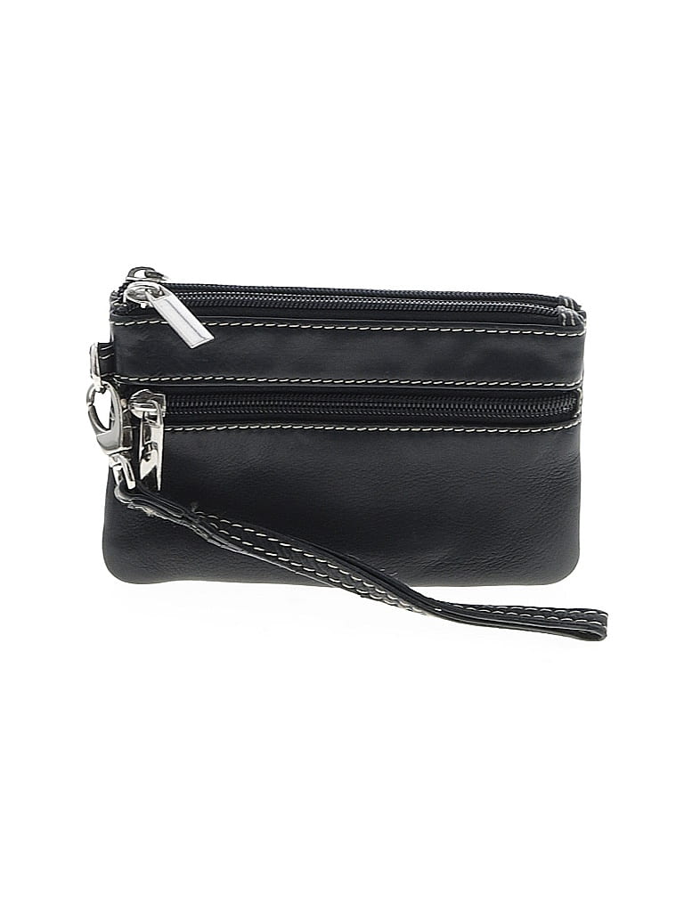 Pre-owned Unbranded Leather Wristlet In Black