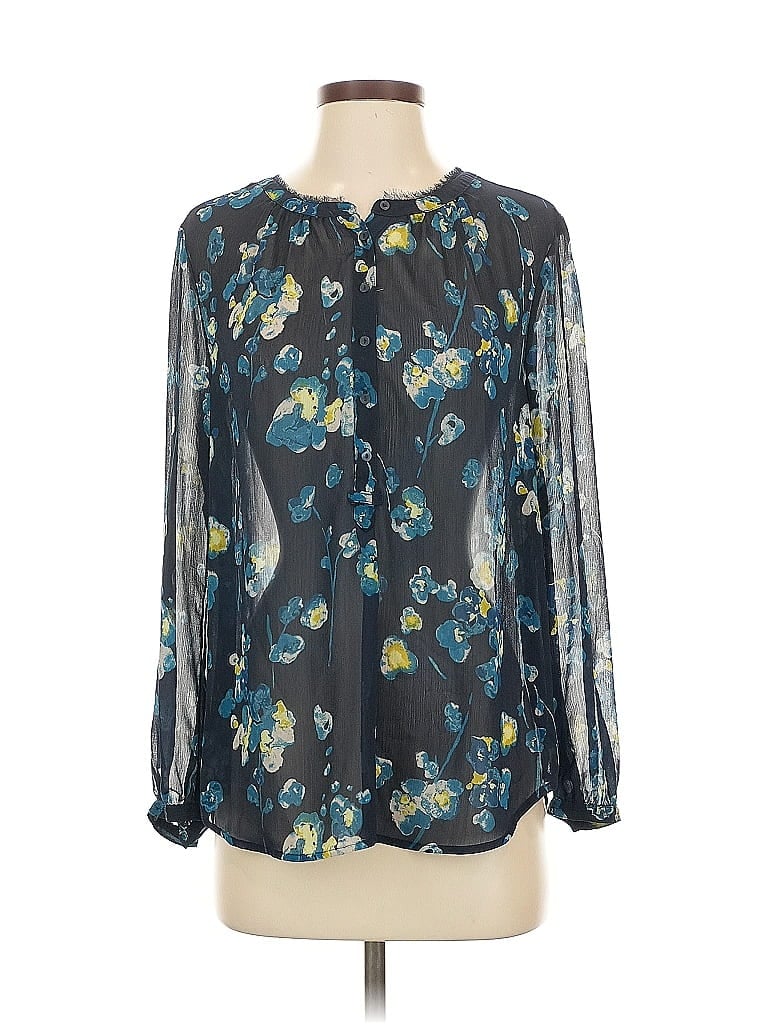Pre-owned Lucky Brand Long Sleeve Blouse In Blue