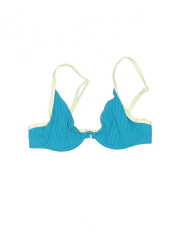 Pre-owned Aerie Swimsuit Top Teal Swimwear In Blue