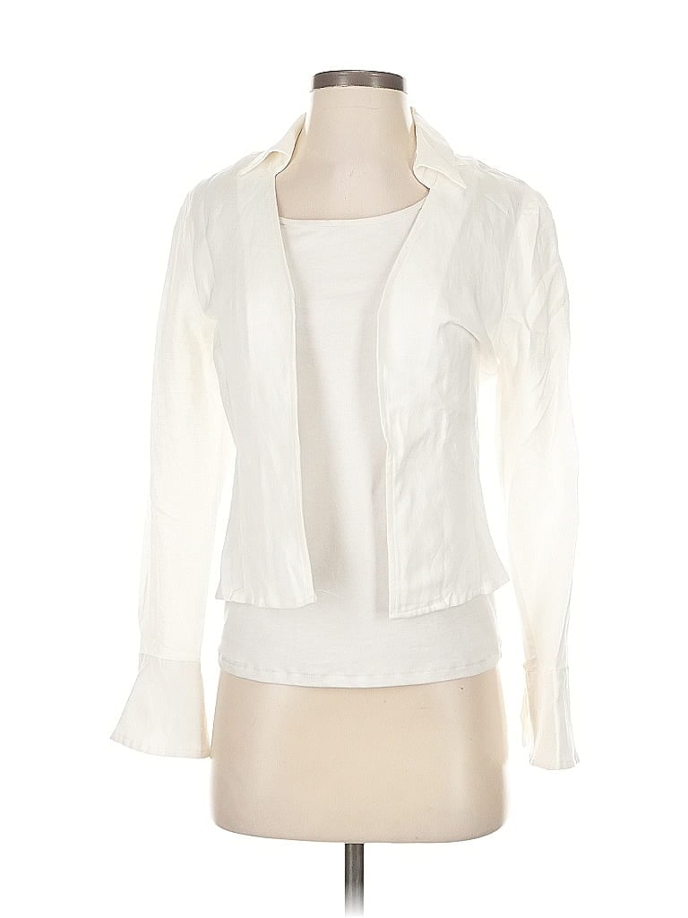 Pre-owned Blanknyc Blank Nyc Long Sleeve Blouse In White